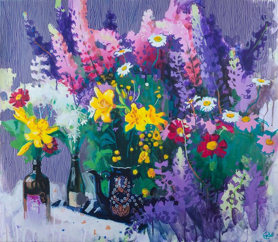 Still life with lupines