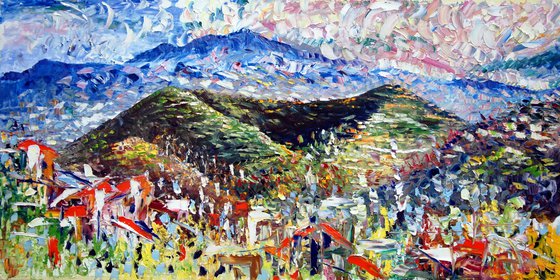 Terre dell'Etna olio su tela 100x200cm