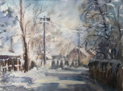 Streets in the snow by Viktor Mishurovskiy