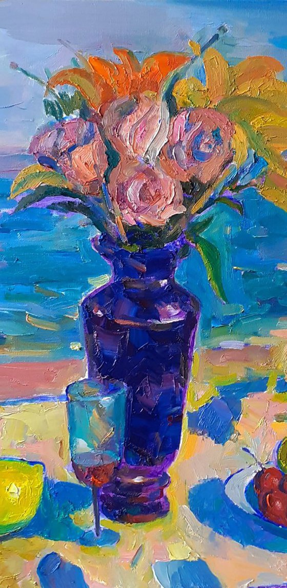 Still Life against the Background of the Sea