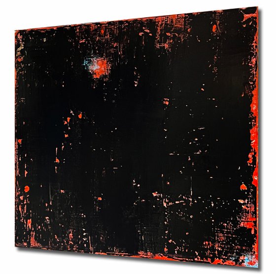 Black Peeling Off Red (XL 48x48in)