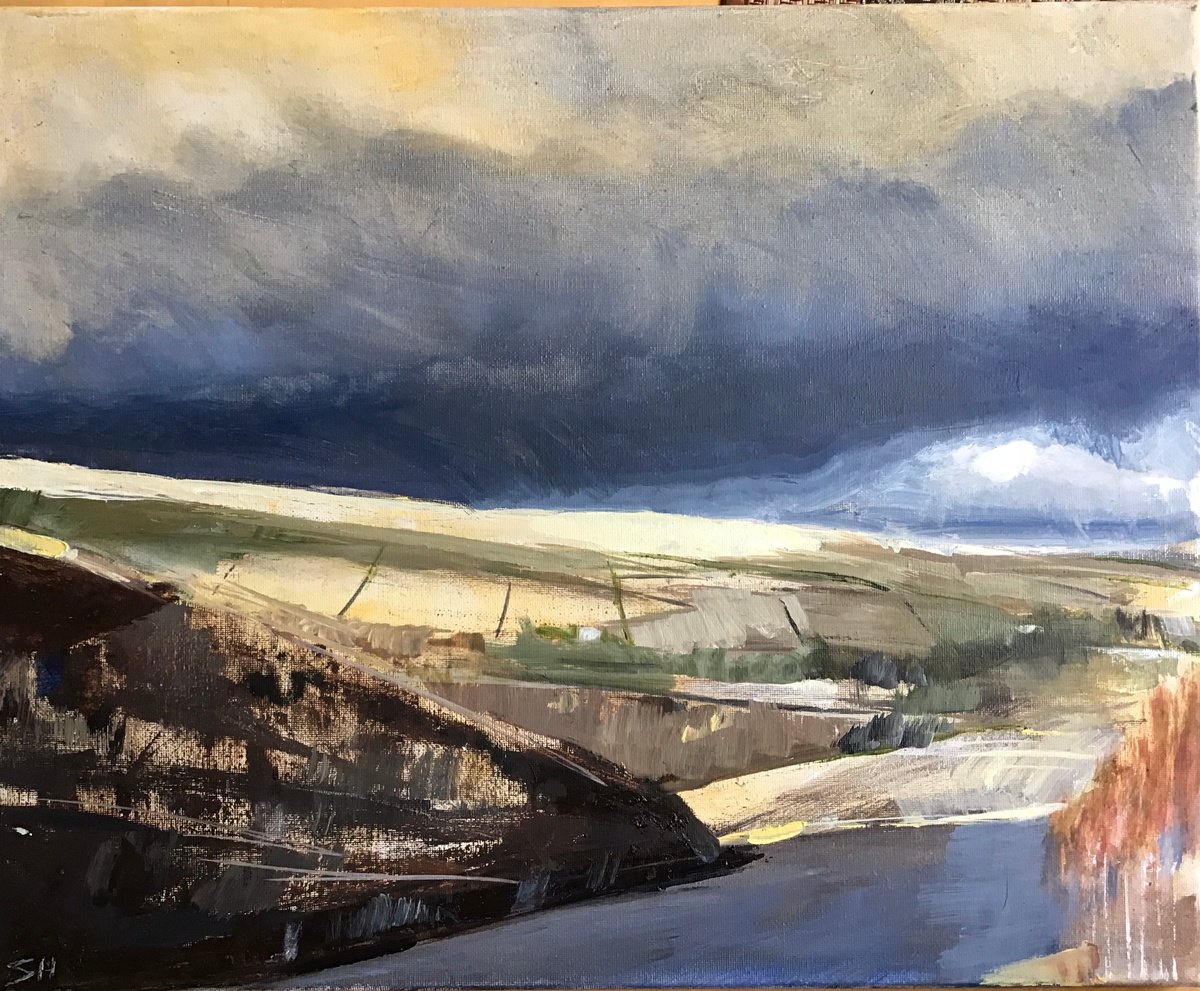 Expressive Landscape Oil Painting By Sandra Haney, 20 X 16", Pennine Walk, Original Artwork