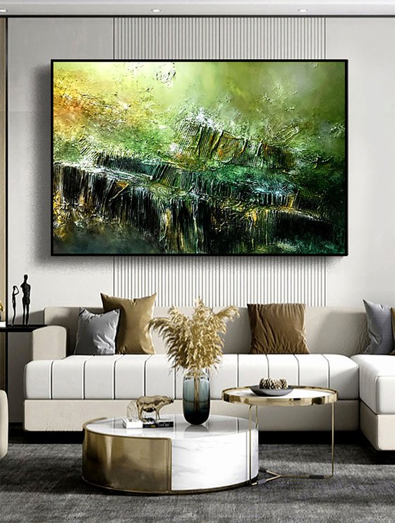 Swedish landscape 100x150cm Abstract Textured Painting