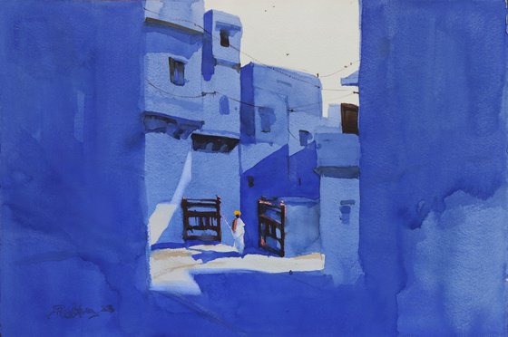 Morning light, Jodhpur blues : SOLD