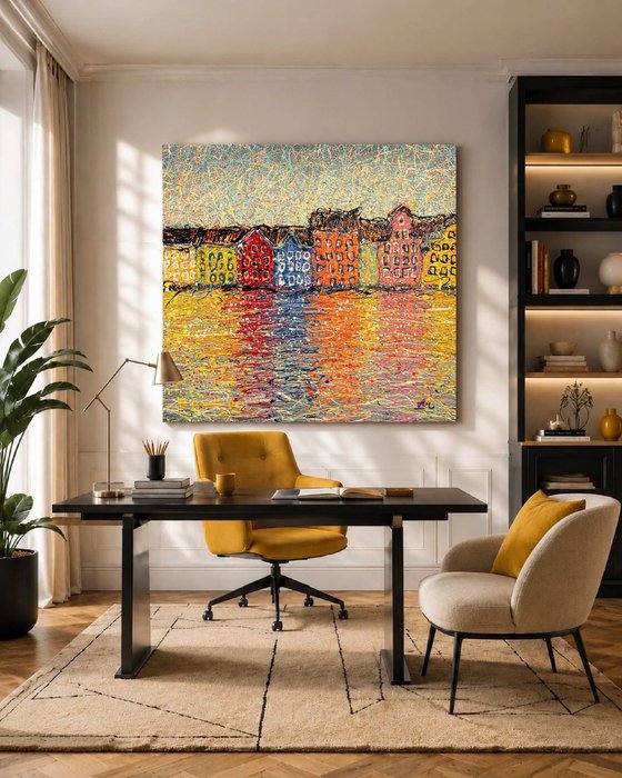 Sunlit Waterfront Magic - Rolled