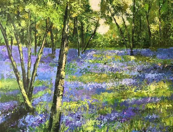 Bluebell wood- landscape painting