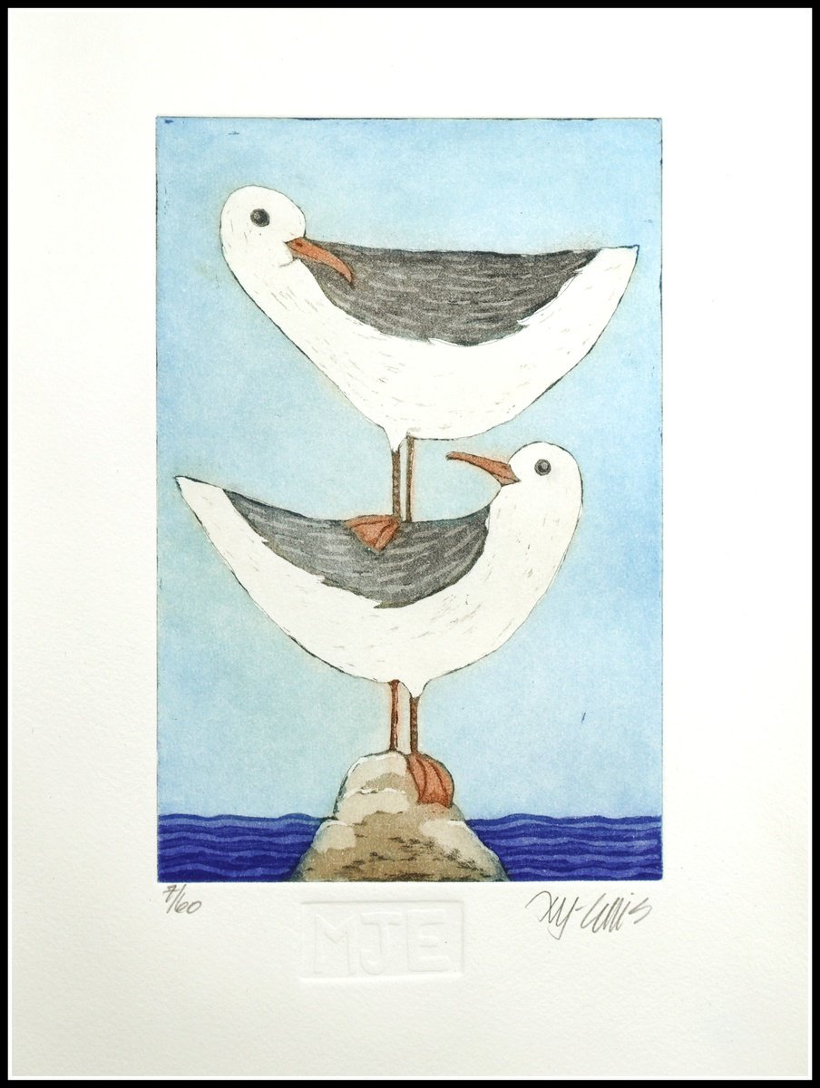 Two Seagulls by Mariann Johansen-Ellis