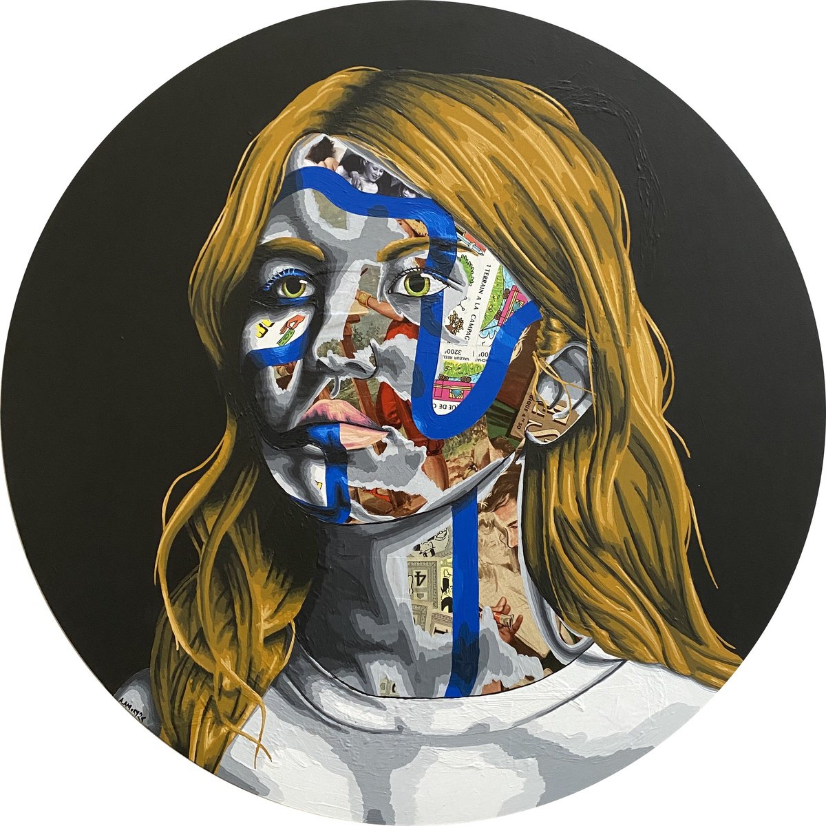 Portrait Painting By Annabelle Amory, 28 X 28, Siri?t, Original Artwork