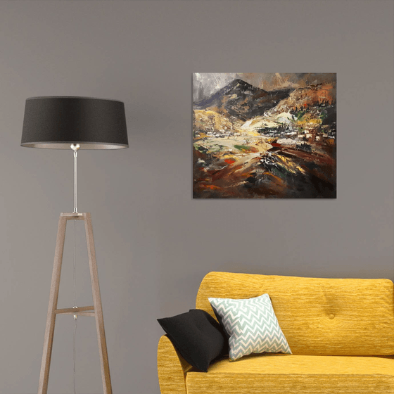 Mountain(70x80cm, oil painting, palette knife)