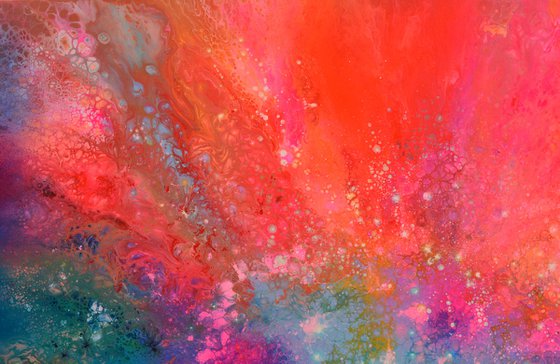 Flow with the Wind - Large Colorful Abstract