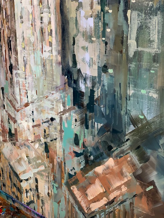 Cityscape Oil Painting - High Above