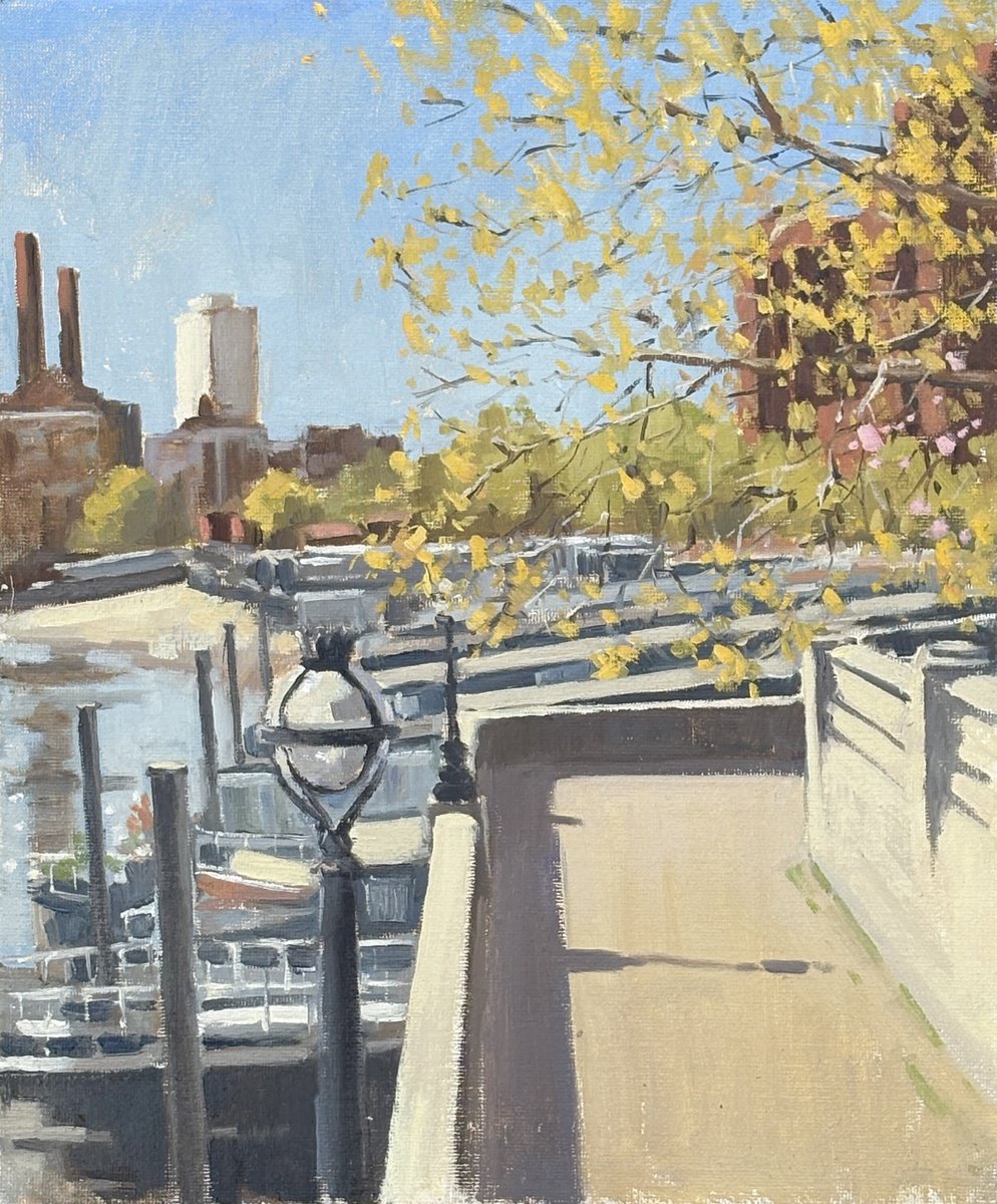 Cheyne Walk Moorings By Louise Gillard, 10 X 12, Artwork For Sale On Artfinder