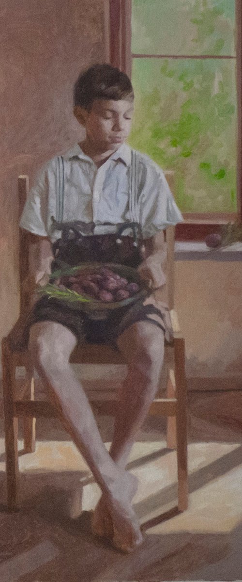Boy with plums by Radosveta Zhelyazkova