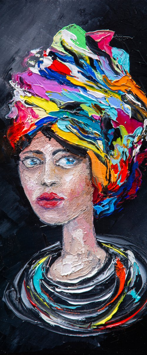 PORTRAIT OF  GIRL IN  TURBAN by Liubov Kuptsova