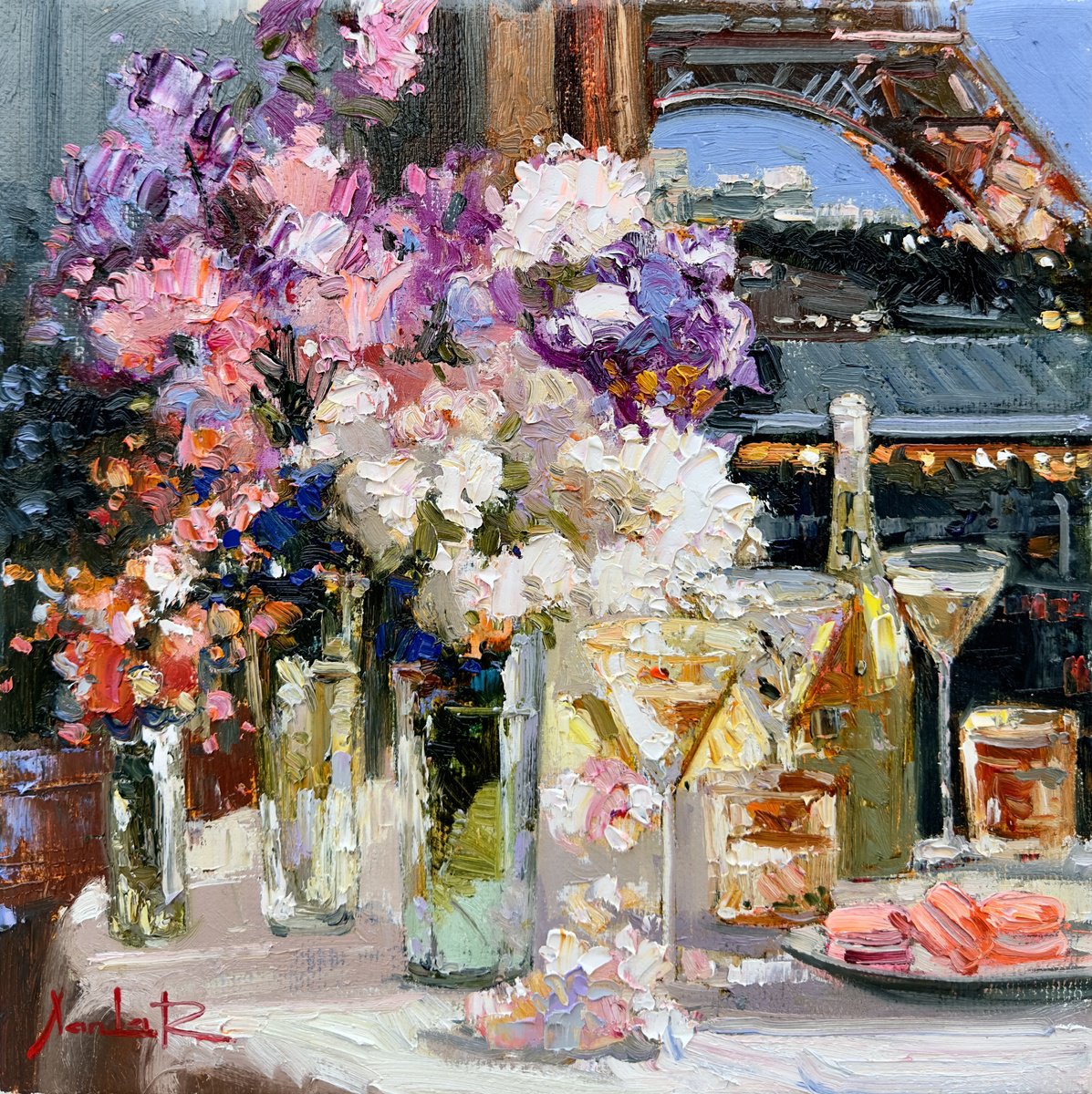 Parisian Evenings: Light Of Paris By Khanlar Asadullayev, 14 X 14, Artwork For Sale On Artfinder