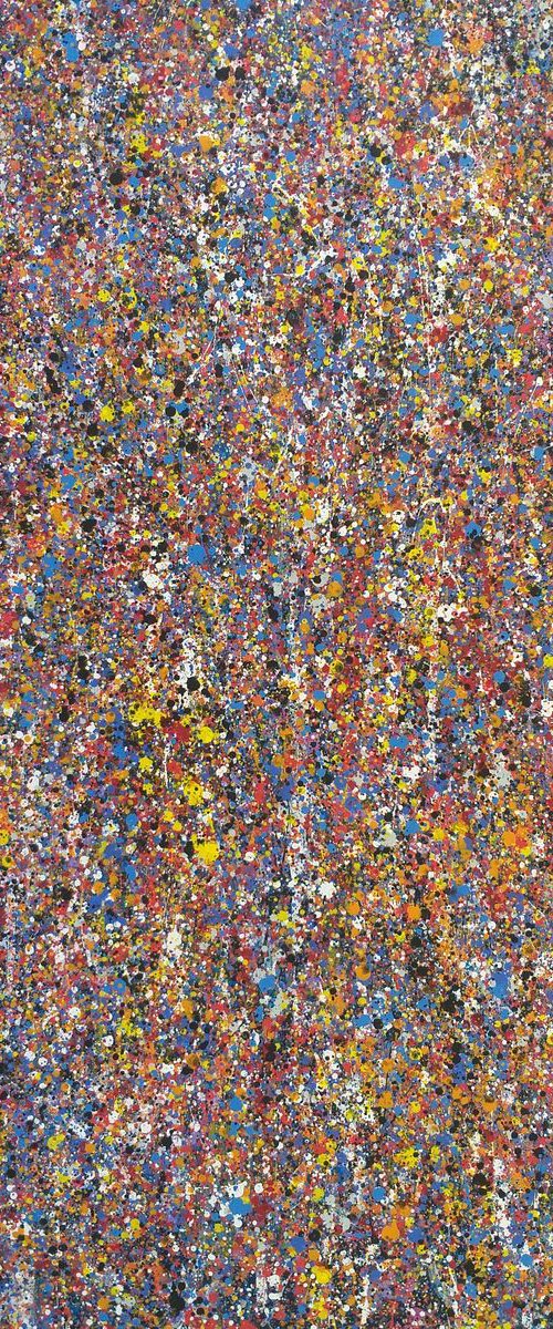 Abstract J. Pollock syle acrylic on CANVAS by M.Y. by Max Yaskin