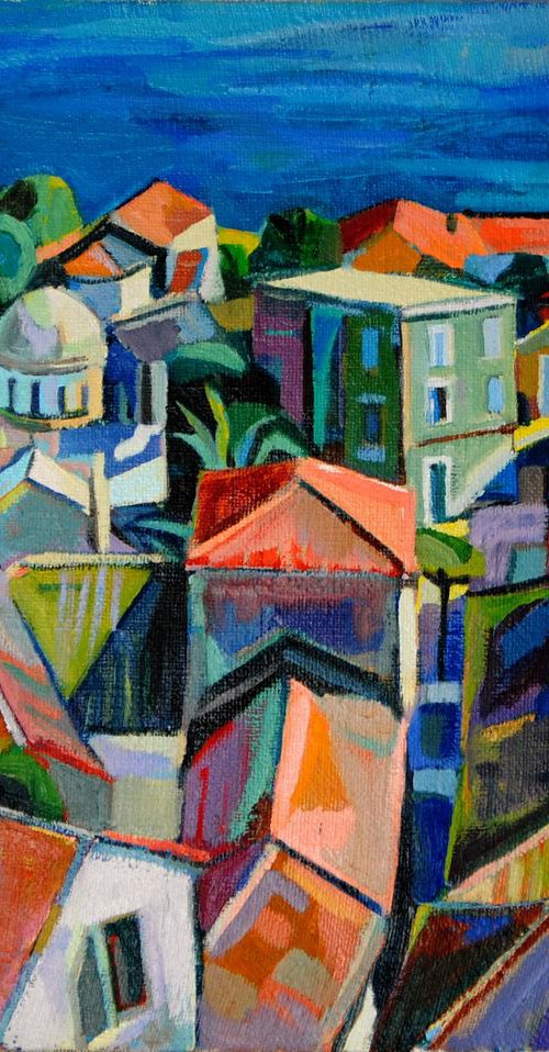 Mediterranean Seascape / 91 x 72 cm by Maja Đokić Mihajlović