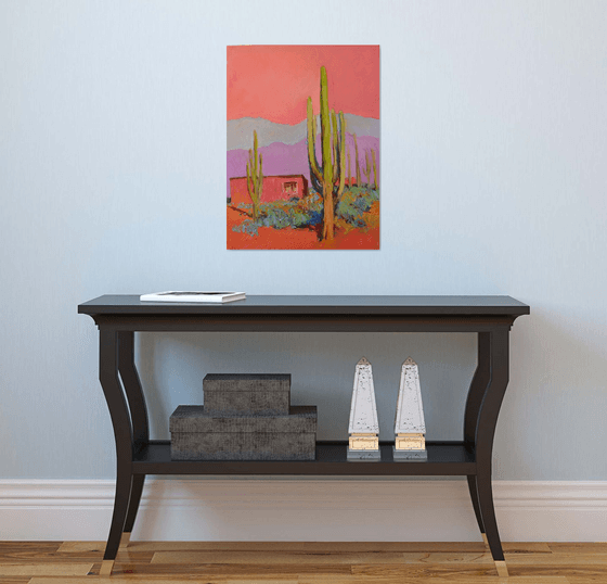 Pink House and Saguaros