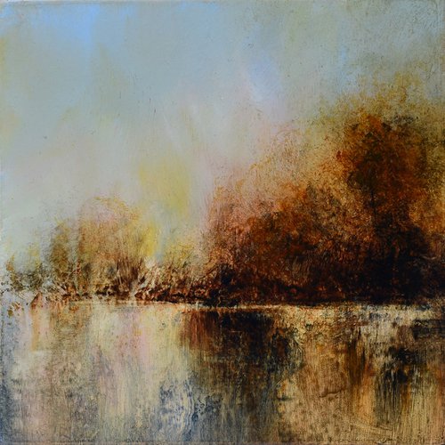 5" Squared, No.4, original acrylic landscape painting by Colin Slater