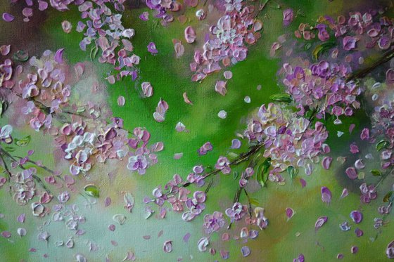 Blossom Shower/ floral landscape painting