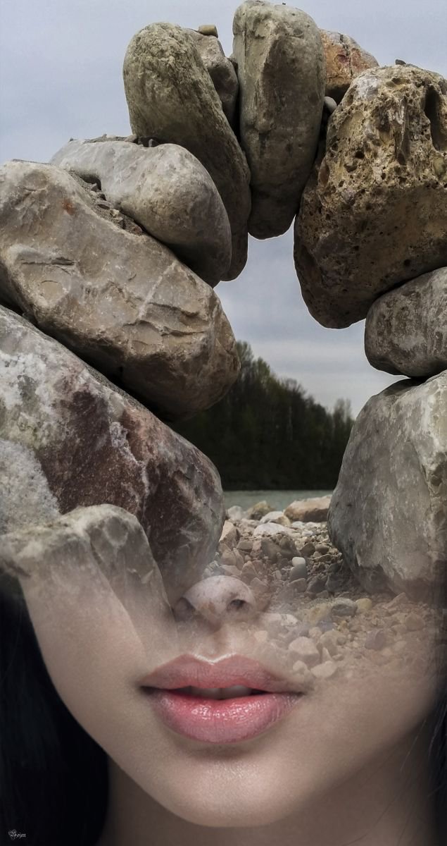 Illustrative Portrait Photograph By Bojan Jevtic, 23 X 43, Mistress Of The Rings, Original Artwork