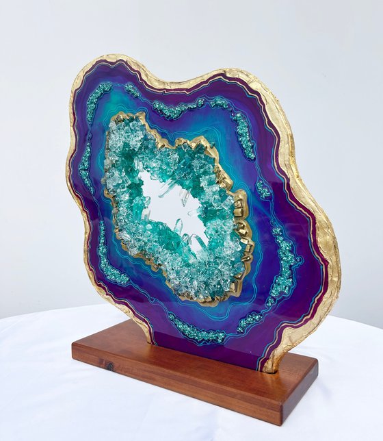 Geode Slice "Malachite purple"