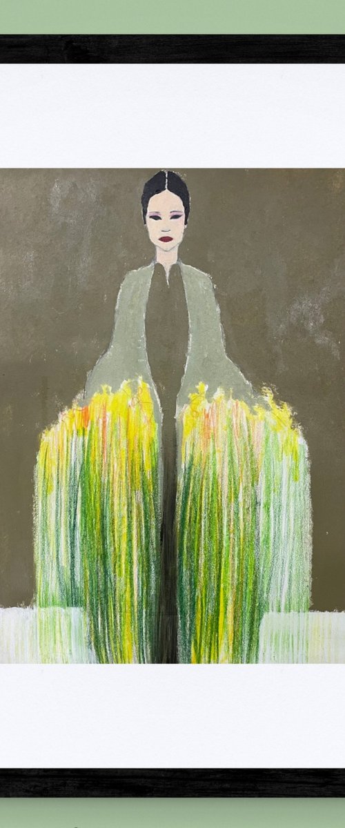 Girl with a Bouquet by Gela MIKAVA