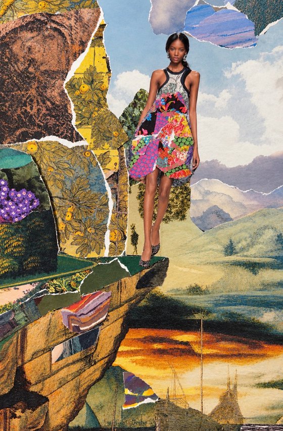Woman Walking on the Edge of a Cliff
