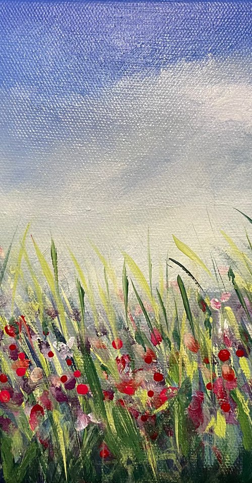 Reeds and flowers by Emma Sian Pritchard