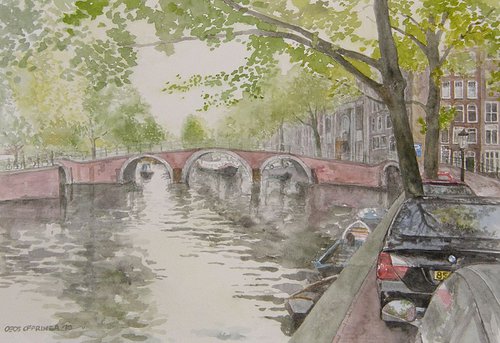 Amsterdam: The Prinsengracht in spring. by Oeds Offringa
