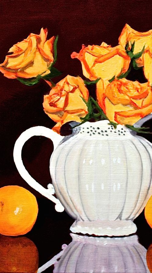 Orange Roses & Orange Oranges by Gray Jacobik