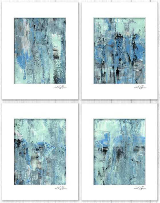 Song Of The Journey Collection 18 - 4 Abstract Paintings in mats by Kathy Morton Stanion