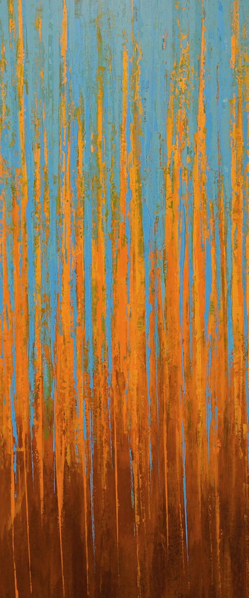 Blue Orange - Color Field by Suzanne Vaughan