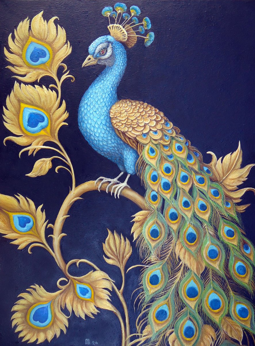 Photorealistic Animal Oil Painting By Grigor Velev, 18 X 24, Feathers Of Fortune, Original Artwork