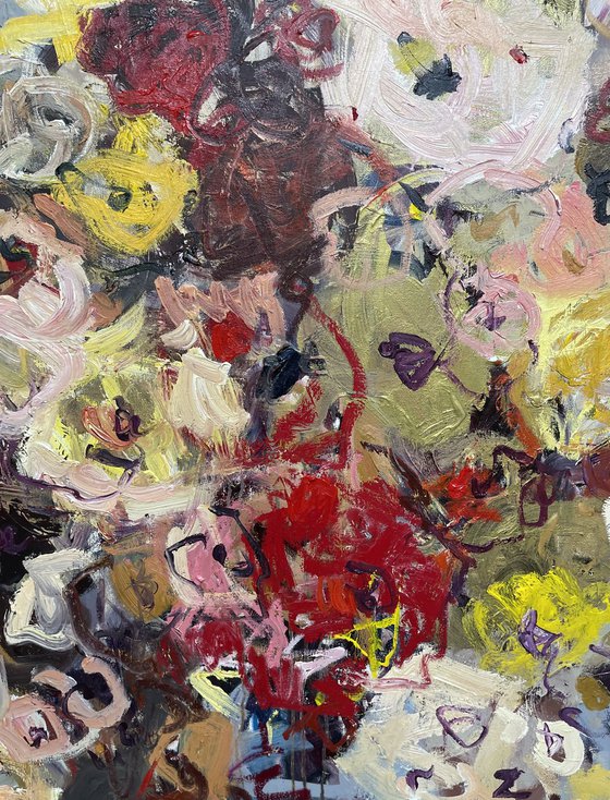 Vase of flowers.