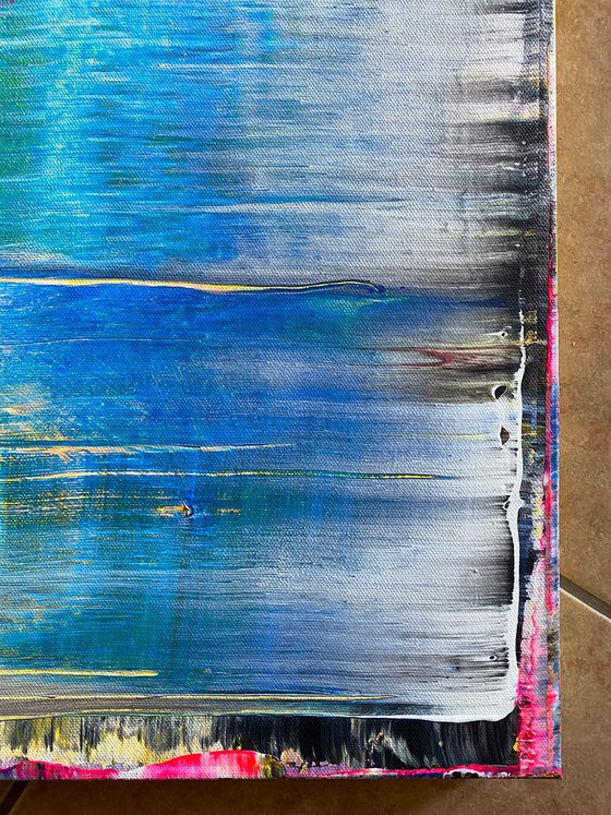 "We're All Mad Here" - Save As A Series - Original PMS Large Abstract Acrylic Painting Triptych On Canvas - 100" x 40"