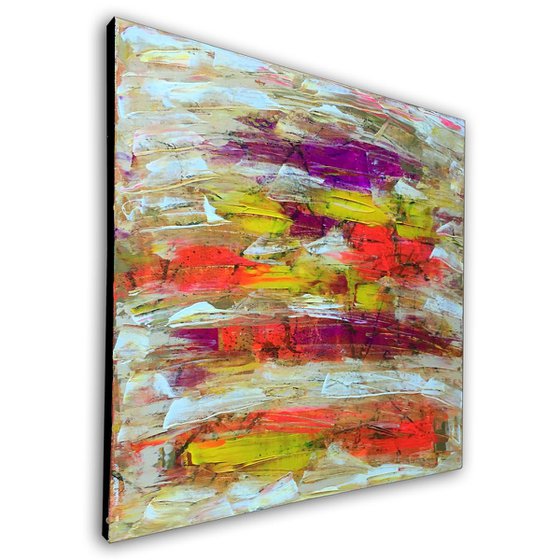 "Hot For Teacher" - FREE USA SHIPPING - Original PMS Abstract Acrylic Painting On Canvas - 30" x 30"