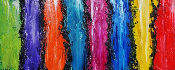 Colourfornication 240cm x 100cm Huge Texture Abstract Art