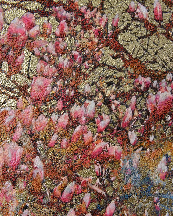 Awakening golden pink magnolia