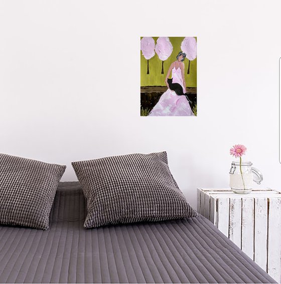 Woman Cat Painting