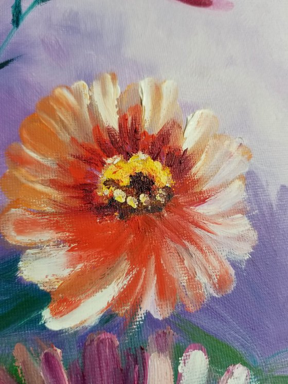 Autumn Chrysanthemums. Original Oil Painting on Canvas. Gift for Mom. Wall Art. Home Decor. Gift for her. Wall Decor. Room accent. Elegant art.t