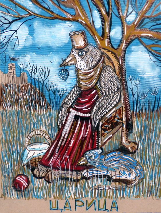 Three Tarot cards. Triptych.