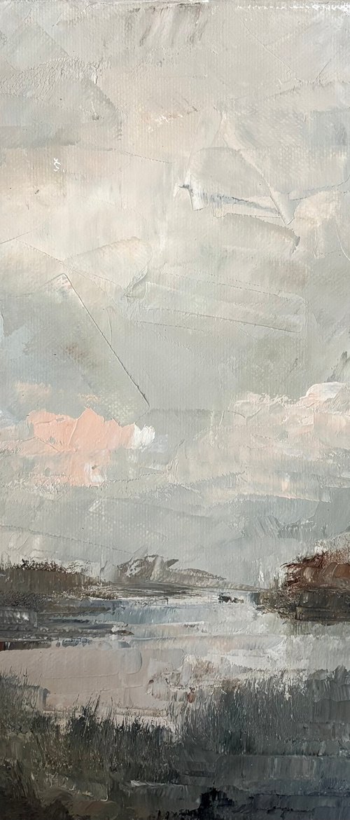 Impressionist lake river sunset by Daniela Nocito