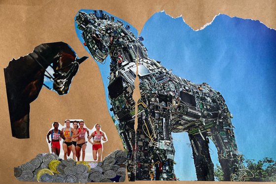 Horses People Collage
