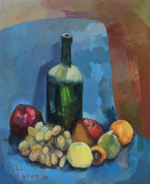 Still life with a bottle by Taron Khachatryan