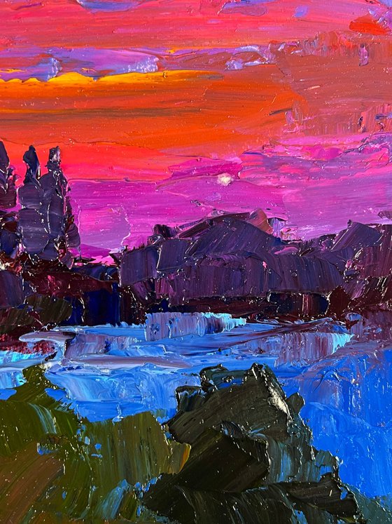 Crimson Sunset in Nature
