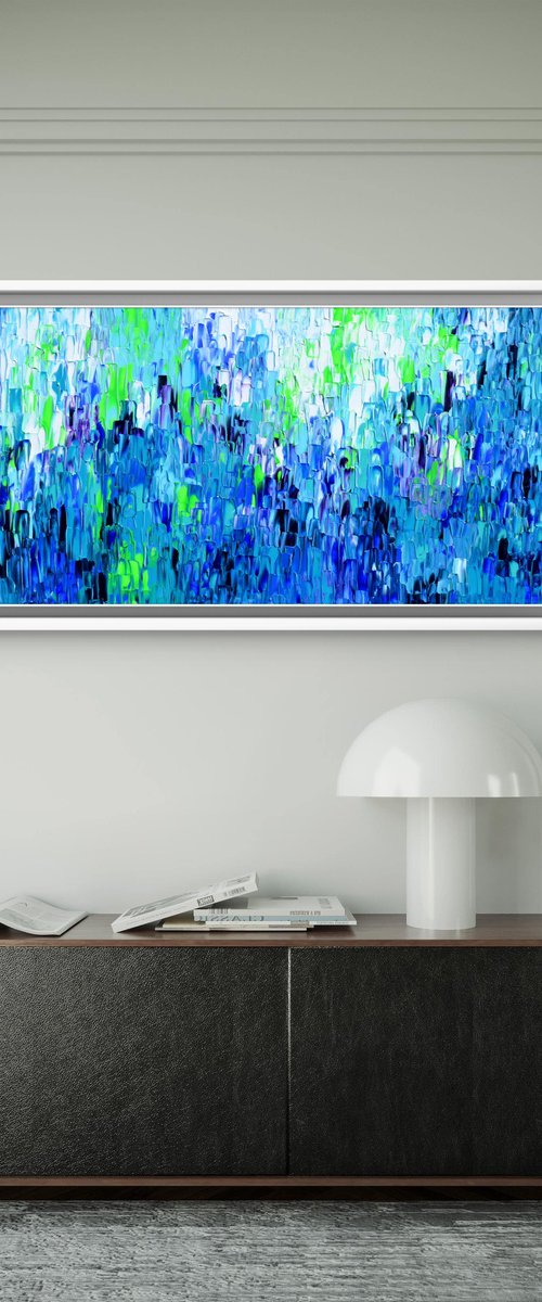 Relief Blue 36 - Large Abstract Ocean - Sea by Soos Tiberiu