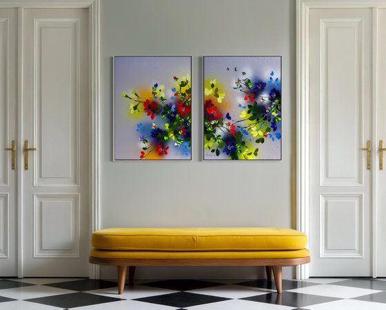 Where Colors Meet - Diptych