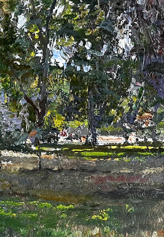 In the shade of the park