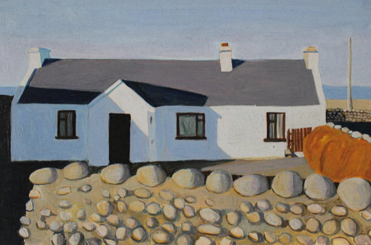 Impressionistic Landscape Acrylic Painting By Emma Cownie, 12 X 8, Stony Wall, Original Artwork